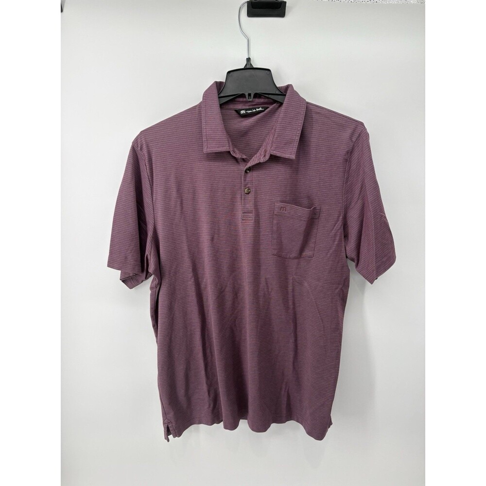 Travis Mathew Polo Shirt Men's Purple Short Sleeve Golf Performance Size XXL